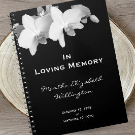 Caderno Espiral Notebook Memorial ou Funeral Guest Floral
