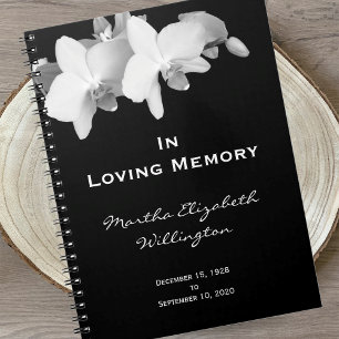 Caderno Espiral Notebook Memorial ou Funeral Guest Floral