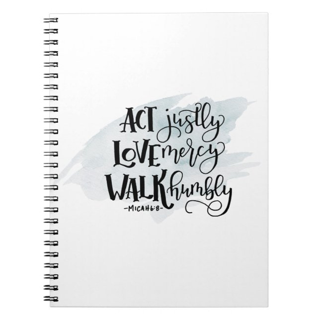 Caderno Espiral Notebook Micah 6:8 Espiral (Frente)