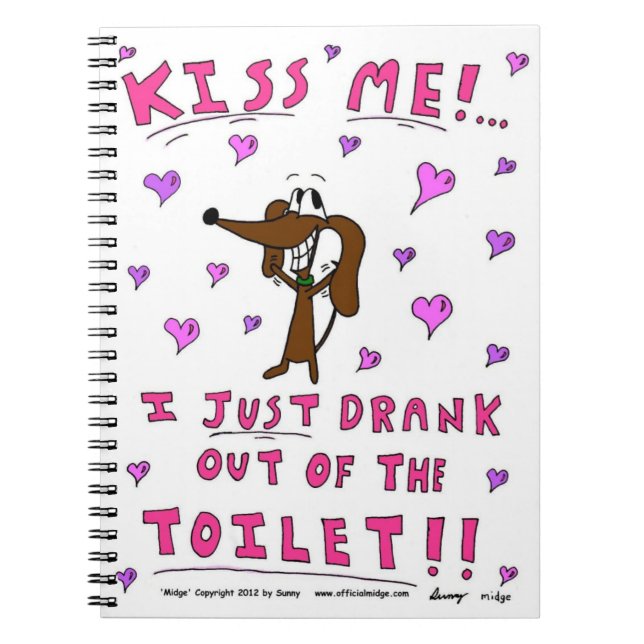 Caderno Espiral Notebook Midge "KISS ME" (Frente)