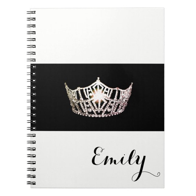 Caderno Espiral Notebook Miss America Silver Crown - Nome Personal (Frente)