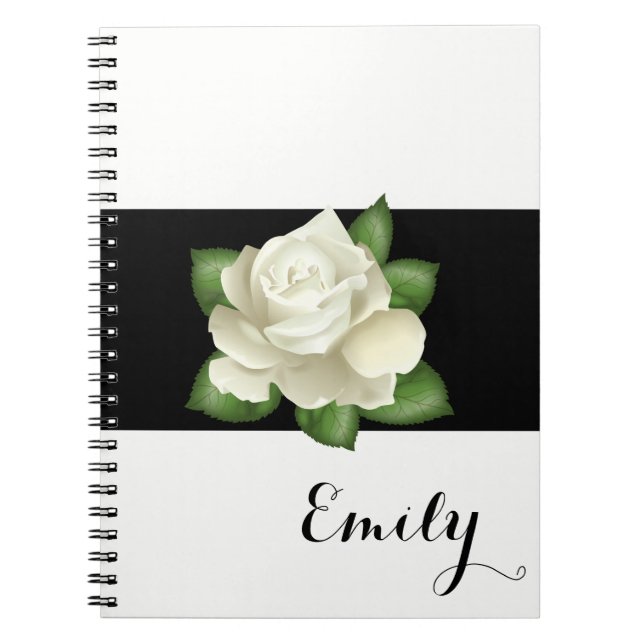 Caderno Espiral Notebook Miss America White Rose - Nome Personaliz (Frente)