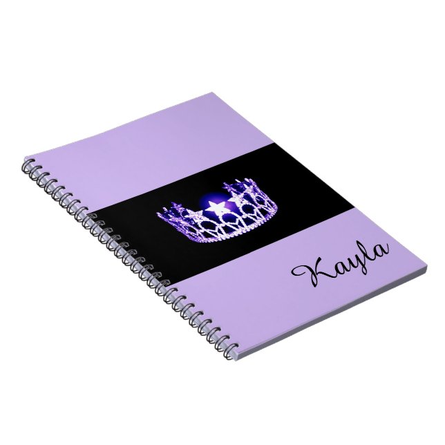 Caderno Espiral Notebook Miss EUA Lavanda Crown - Nome Personaliza (Lado Direito)