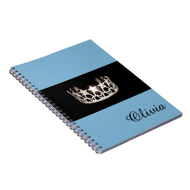 Caderno Espiral Notebook Miss USA Baby Blue Crown - Nome Personali (Lado Direito)