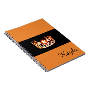 Caderno Espiral Notebook Miss USA Orange Crown - Nome Personalizad