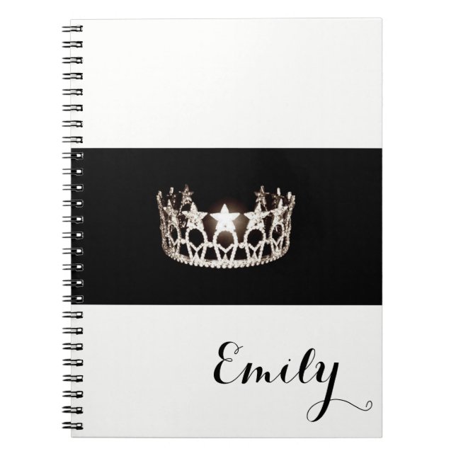 Caderno Espiral Notebook Miss USA Silver Crown - Nome Personalizad (Frente)