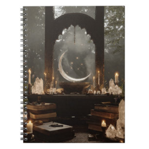 Caderno Espiral Notebook místico de cristal altar lunático