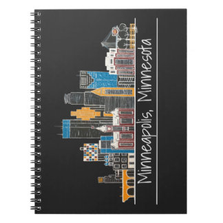 Caderno Espiral Notebook MN Skyline Minneapolis