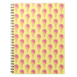Caderno Espiral Notebook moderno com padrão Cone de sorvete