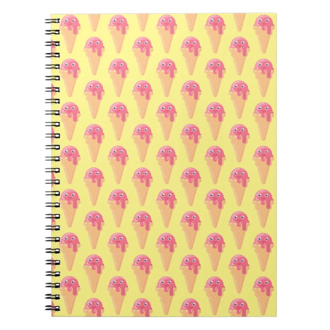 Caderno Espiral Notebook moderno com padrão Cone de sorvete (Frente)