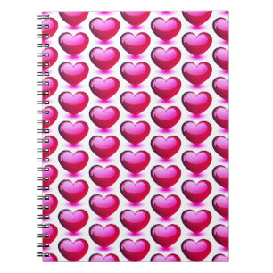 Caderno Espiral Notebook moderno cor-de-rosa vibrante com padrão c