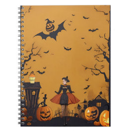 Caderno Espiral notebook moderno vintage halloween