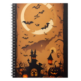 Caderno Espiral notebook moderno vintage halloween