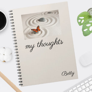 Caderno Espiral Notebook Monarch Butterfly Zen Garden 6,5 x 8,75