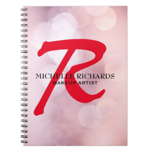 Caderno Espiral Notebook Monograma Black & Red Makeup