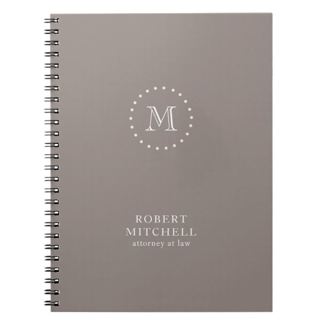Caderno Espiral Notebook Monograma Brown Elegant Professional 80 p (Frente)