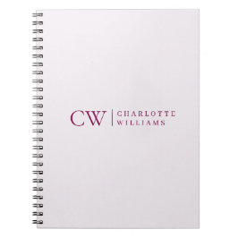 Caderno Espiral Notebook Monograma Personalizado Cor-de-Rosa Inici