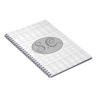 Caderno Espiral Notebook Monograma Personalizado Espiral Em Cinzas