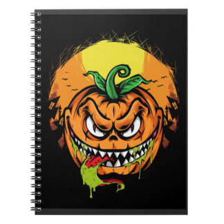 Caderno Espiral notebook monstro da abóbora halloween