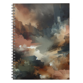 Caderno Espiral Notebook Moody Earth Tone Abstrato Art