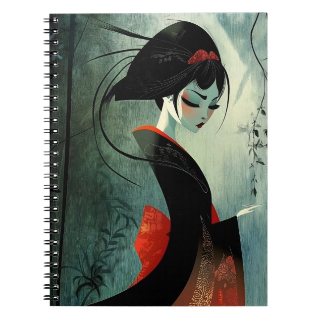 Caderno Espiral Notebook Moody Pensous Anime Girl (Frente)
