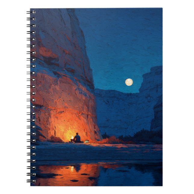 Caderno Espiral Notebook Moonlit Canyon Campfire (Frente)