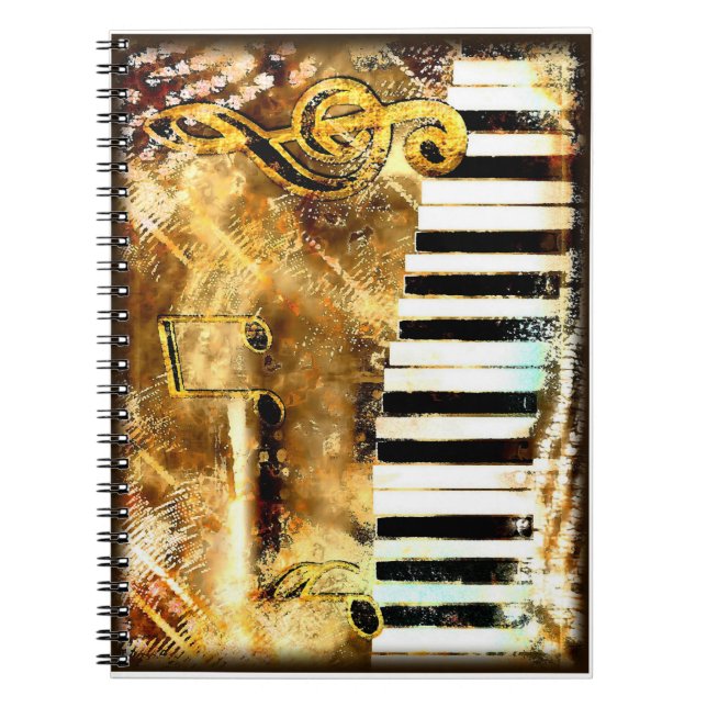 Caderno Espiral Notebook Musical Grunge (Frente)