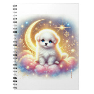 Caderno Espiral Notebook Mystical Moon Dog - Céu Noturno Encantado