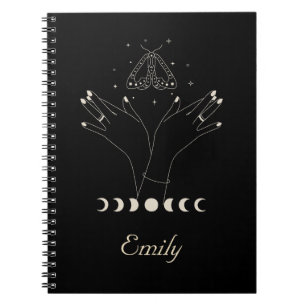 Caderno Espiral Notebook Mystical Moth Celestial Butterfly