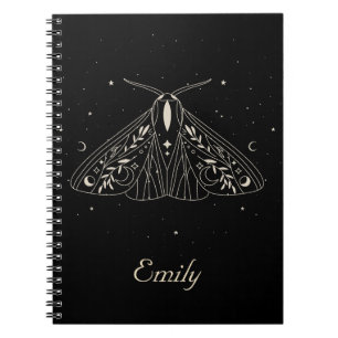 Caderno Espiral Notebook Mystical Moth Celestial Butterfly