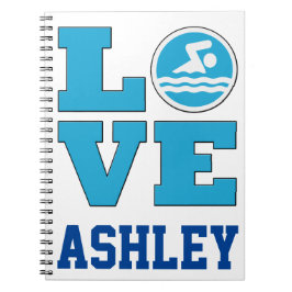 Caderno Espiral Notebook Natação Love para Swimmers e Sw Competiti