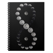 Notebook negro infinito de fase lunar