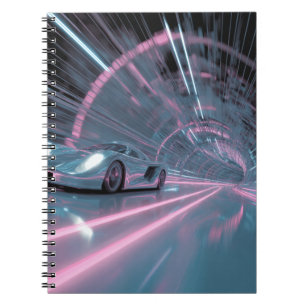 Caderno Espiral Notebook Neon Cyber Tunnel Racer