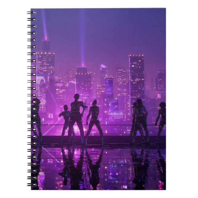 Caderno Espiral Notebook Neon Skyline Dance Crew (Frente)