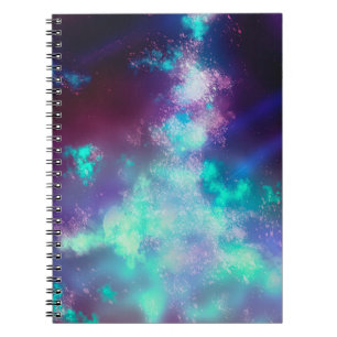 Caderno Espiral Notebook Night Sky Neon Lights