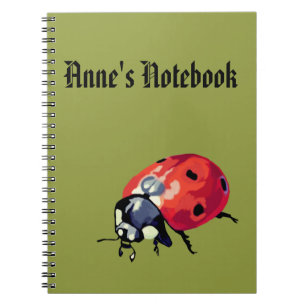 Caderno Espiral Notebook Nome Ladybug
