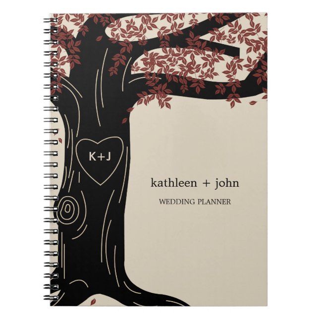 Caderno Espiral Notebook Oak Tree Wedding Planner - Vermelho (Frente)