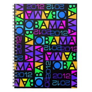 Caderno Espiral Notebook OBAMA 2012 colorido