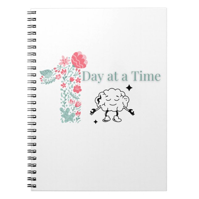 Caderno Espiral Notebook One Day at a Time Spiral - Mental Wellnes (Frente)