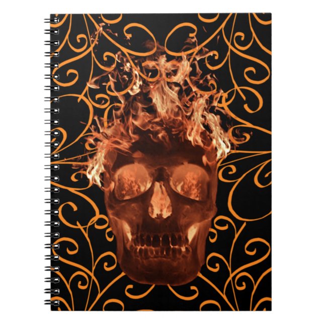 Caderno Espiral Notebook Oral Flame Skull Spiral (Frente)