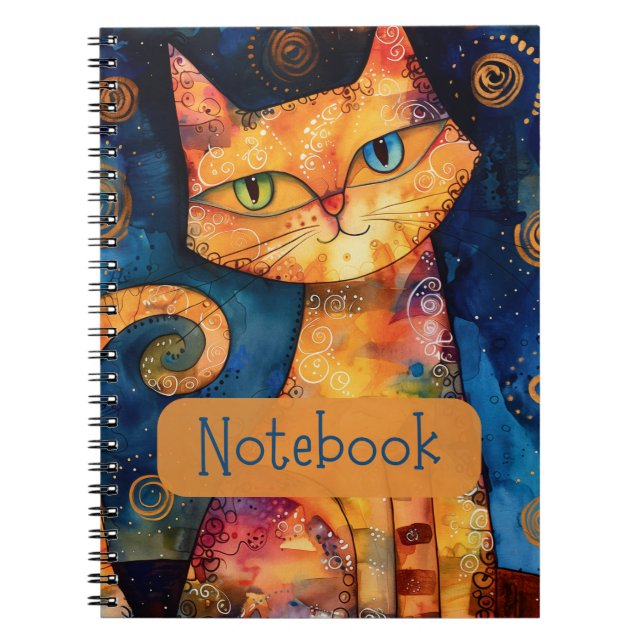Caderno Espiral Notebook Orange Cat (Frente)