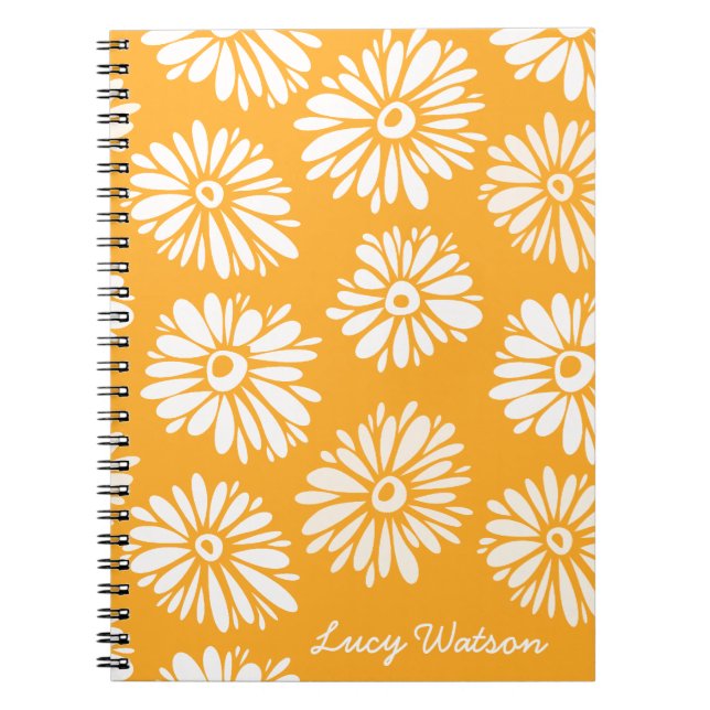 Caderno Espiral Notebook Orange Flowers (Frente)
