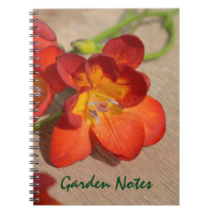 Caderno Espiral Notebook Orange Freesia Flower