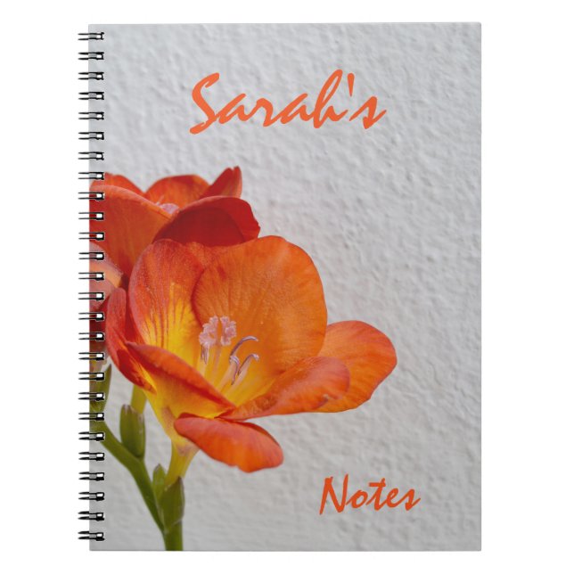 Caderno Espiral Notebook Orange Fressia Personalizado (Frente)