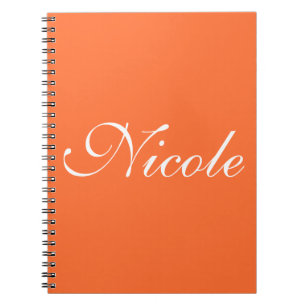 Caderno Espiral Notebook Orange, nome personalizado