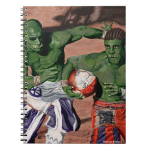 Caderno Espiral Notebook Orc Gladiator Futebol Fantasy Art Spiral