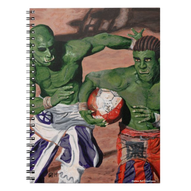 Caderno Espiral Notebook Orc Gladiator Futebol Fantasy Art Spiral (Frente)