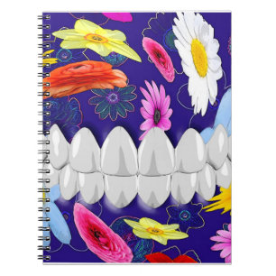 Caderno Espiral Notebook ortodontista de sorriso branco perfeito