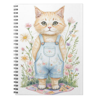 Caderno Espiral Notebook ou Diário de Gato de Jardim