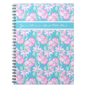 Caderno Espiral Notebook ou Diário espiral personalizado, rosas ro
